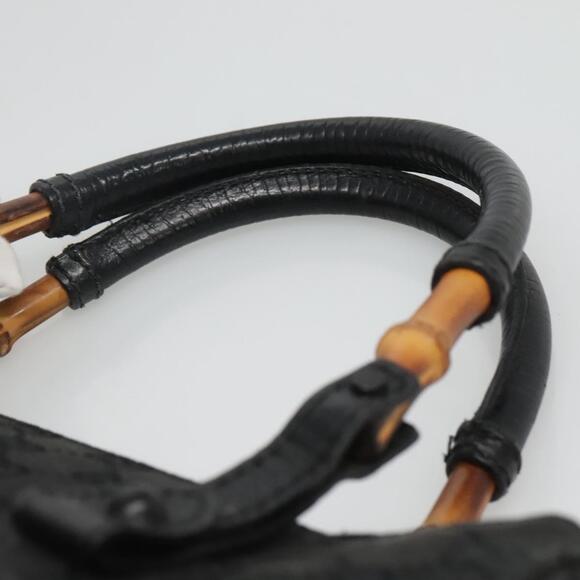 GUCCI GG Canvas Bamboo Tote Bag Black - Picture 8 of 16